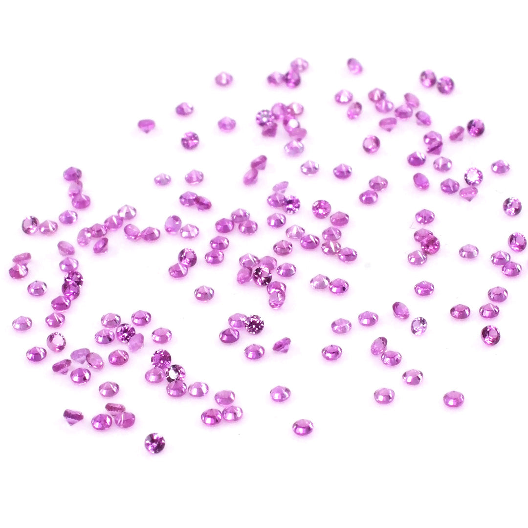 Natural Untreated Pink Sapphire Calibrated Diamond Cut Rounds | 1.25mm & 1.5mm