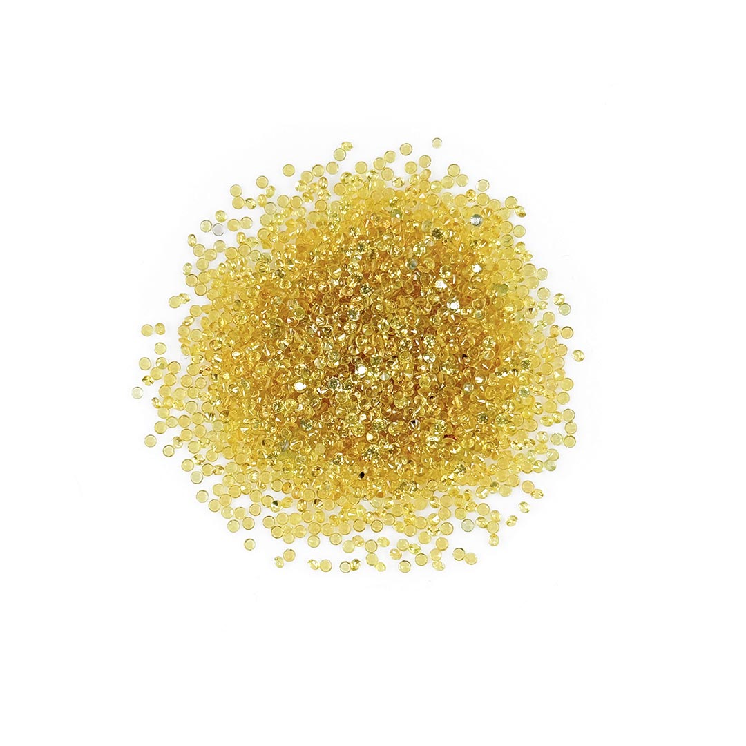 Natural Untreated Yellow Sapphire Calibrated Diamond Cut Rounds | 1.5mm & 1.75mm