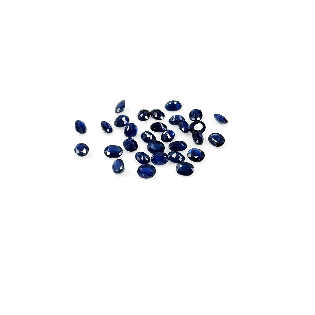 Natural Untreated Blue Sapphire Calibrated Ovals | 3x4mm & 4x5mm