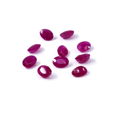 Natural African Untreated Ruby Calibrated Ovals | 5x7mm & 6x8mm