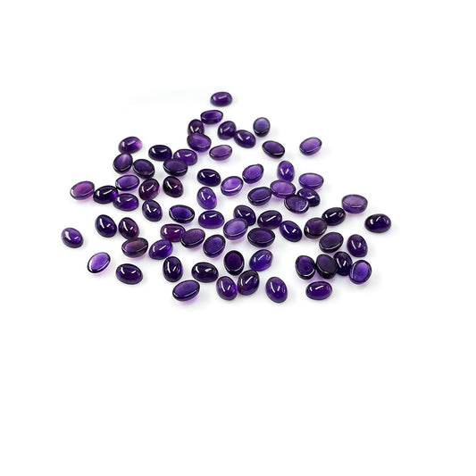 Natural Amethyst Calibrated Cabochon Ovals | 5x7mm & 6x8mm
