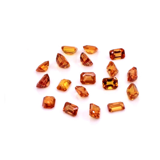 Natural Untreated Orange Sapphire Calibrated Octagons | 3x4mm & 4x5mm