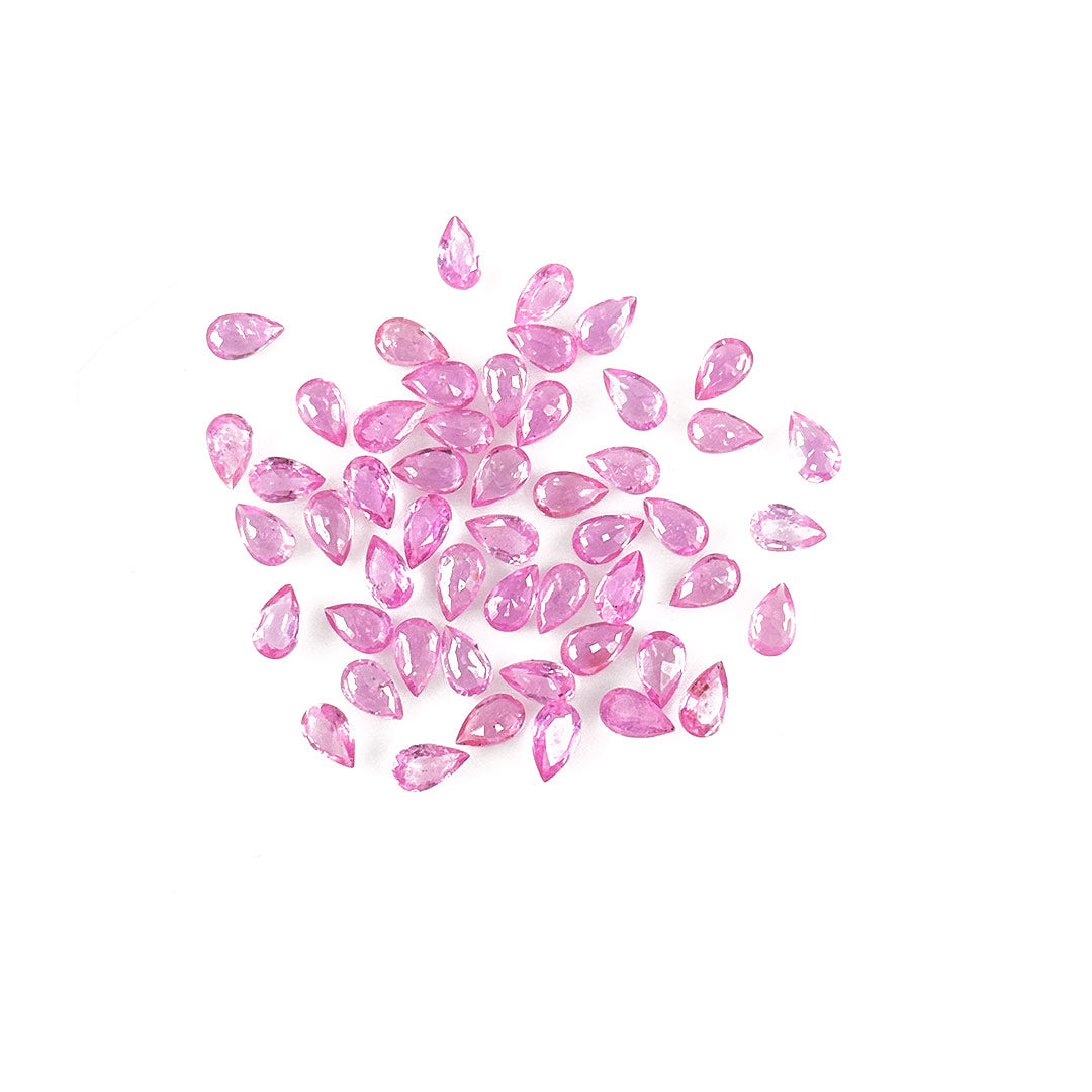 Natural Mozambique pink Sapphire Calibrated  Pears | 5x7mm