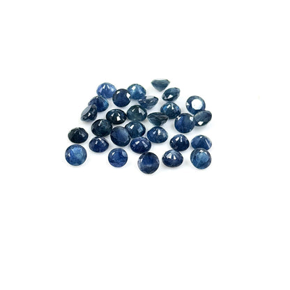 Natural Untreated Blue Sapphire Calibrated Rounds | 7mm & 8mm
