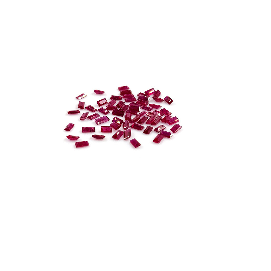 Natural Mozambique Untreated Ruby Calibrated Baguettes 2x4mm