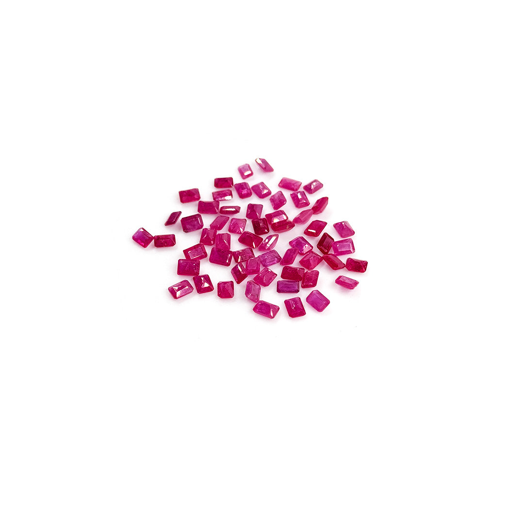 Natural Mozambique Untreated Ruby Calibrated Octagons | 3x4mm & 4x5mm