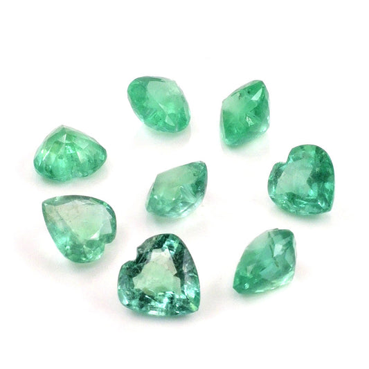 Natural Zambian Emerald Calibrated Hearts | 5mm & 6mm