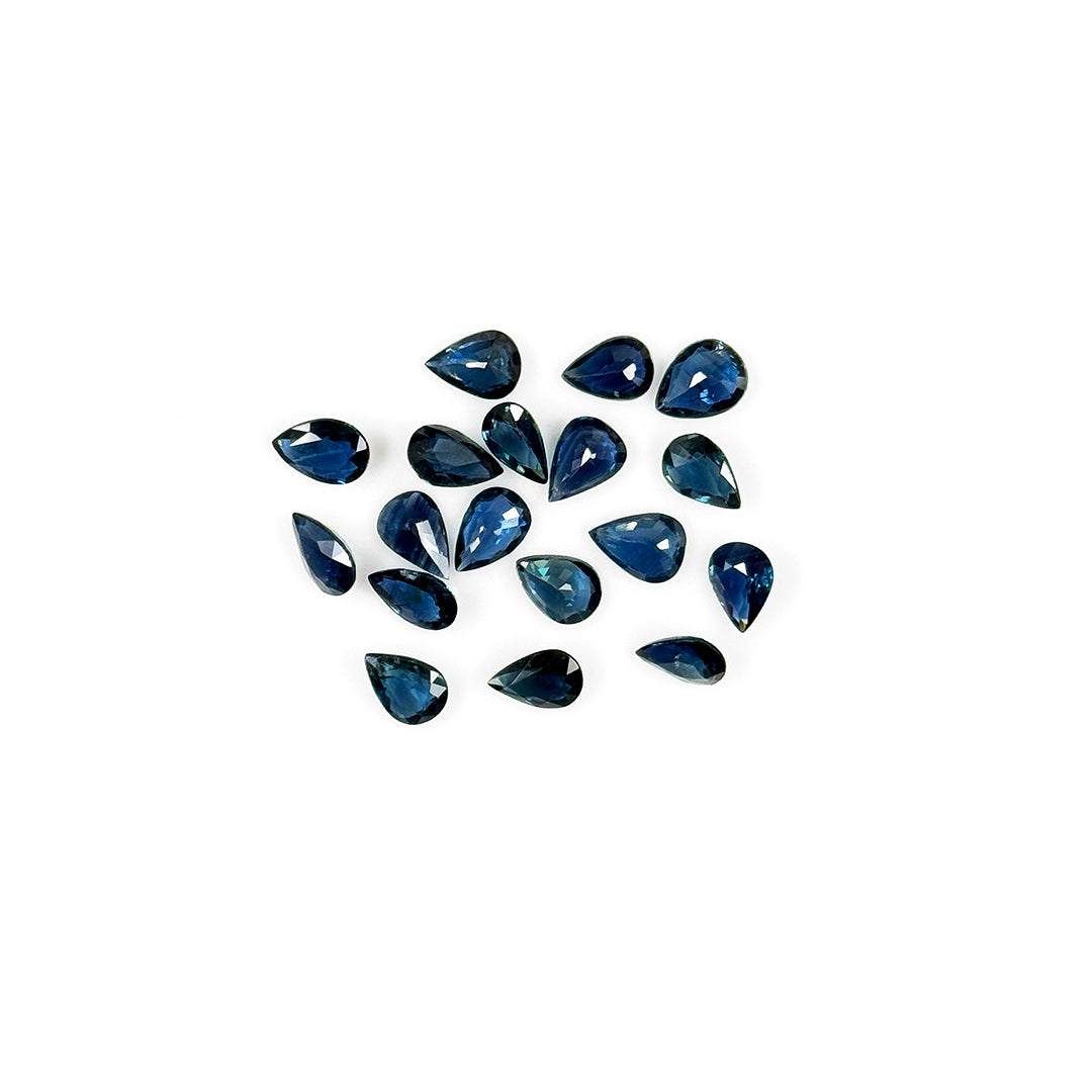 Natural  Bangkok Untreated Teal Sapphire Calibrated Pears | 5x7mm & 6x8mm