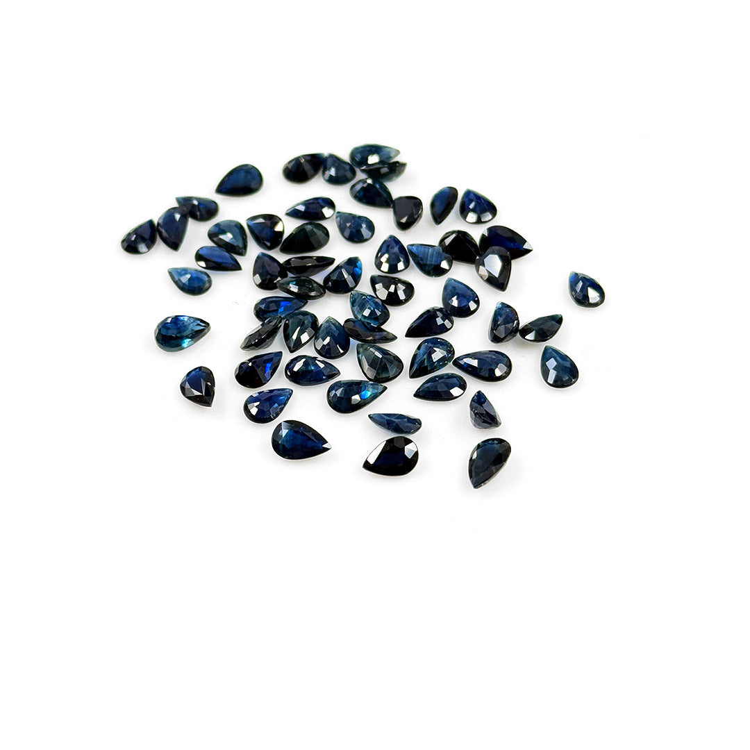 Natural  Bangkok Untreated Blue Sapphire Calibrated Pears | 3x5mm & 6x4mm