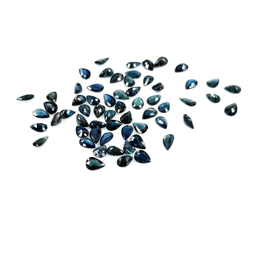 Natural  Untreated Teal Sapphire Calibrated Pears | 3x5mm & 6x4mm