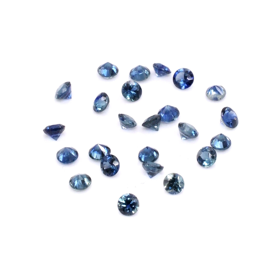 Natural Untreated Blue Sapphire Calibrated Rounds | 2mm & 2.5mm