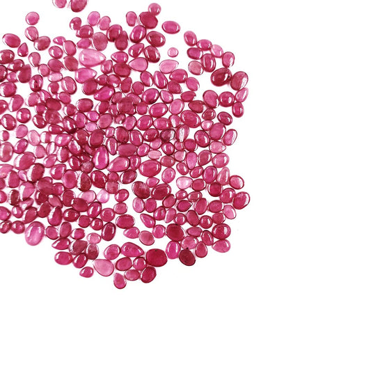Natural Bangkok Ruby Calibrated Flat Cabochons | Mix Size