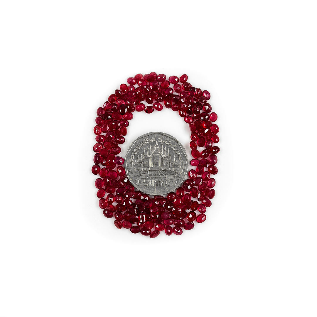 Natural Bangkok Ruby Calibrated Ovals | 3x4mm & 4x5mm
