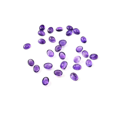 Natural Amethyst Calibrated Cabochon Ovals | 5x7mm & 6x8mm