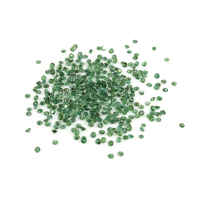 Natural Zambian Emerald Calibrated Diamond Rounds 2mm