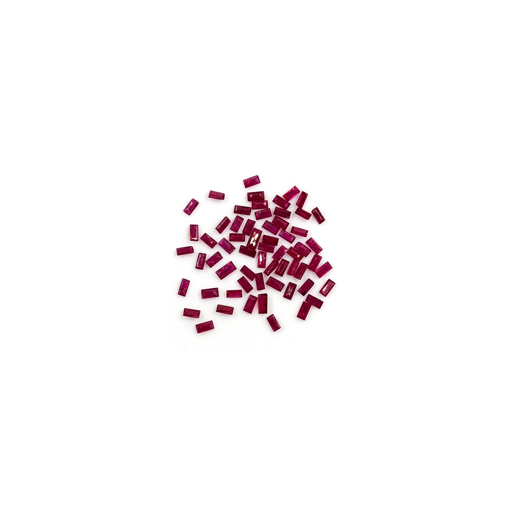 Natural Mozambique Untreated Ruby Calibrated Baguettes 2x4mm
