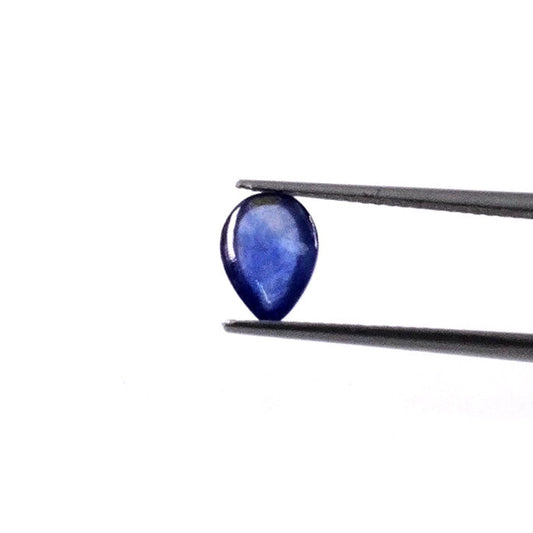 Natural Bangkok Blue Sapphire Calibrated Cabochon Pears | 7x9mm & 8x10mm