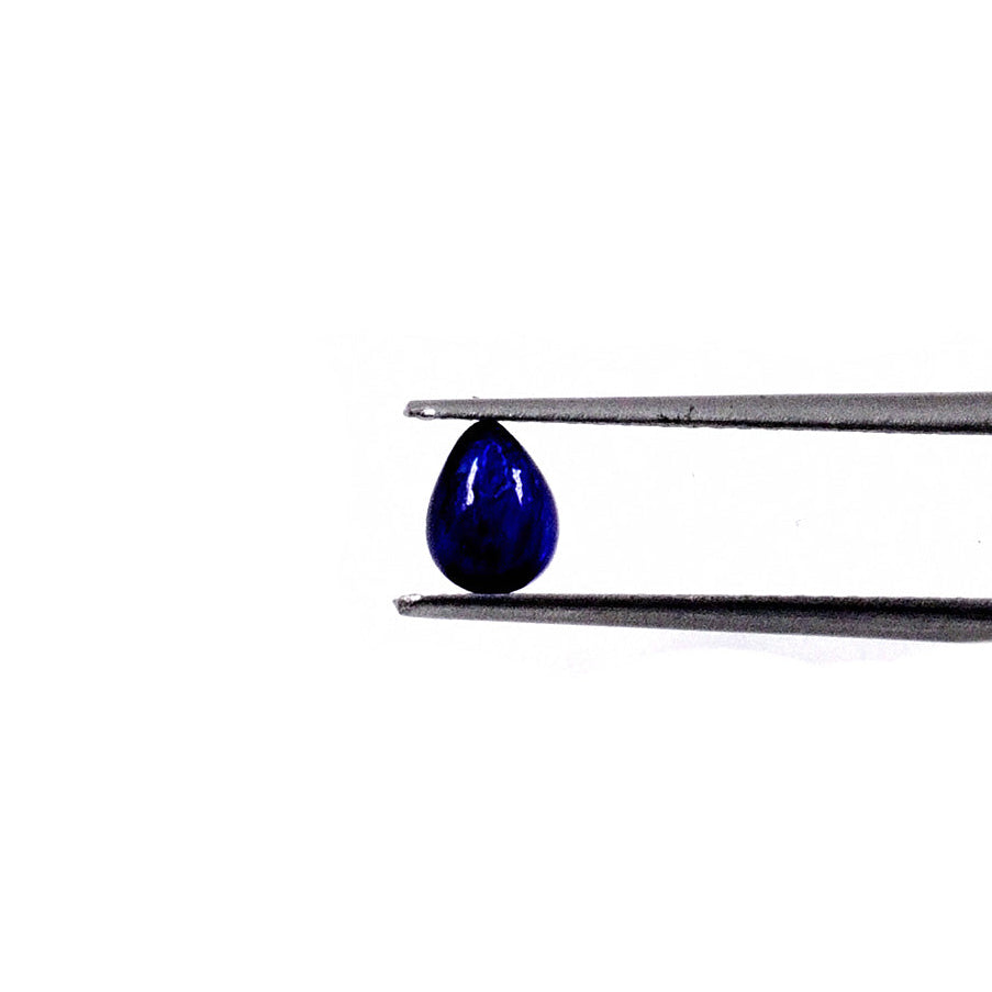 Natural Bangkok Blue Sapphire Calibrated Cabochon Pears | 3x5mm & 4x6mm