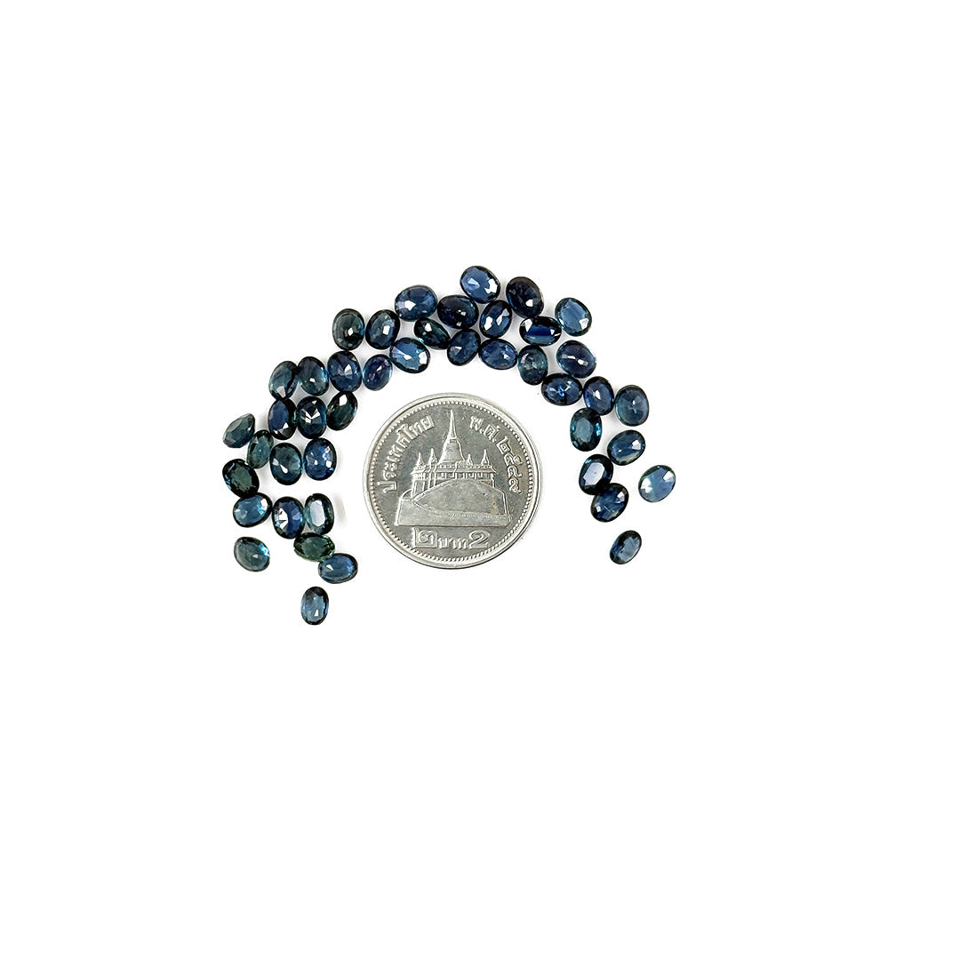 Natural Untreated Teal Sapphire Calibrated Ovals | 3x4mm & 4x5mm