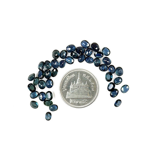 Natural Untreated Teal Sapphire Calibrated Ovals | 3x4mm & 4x5mm