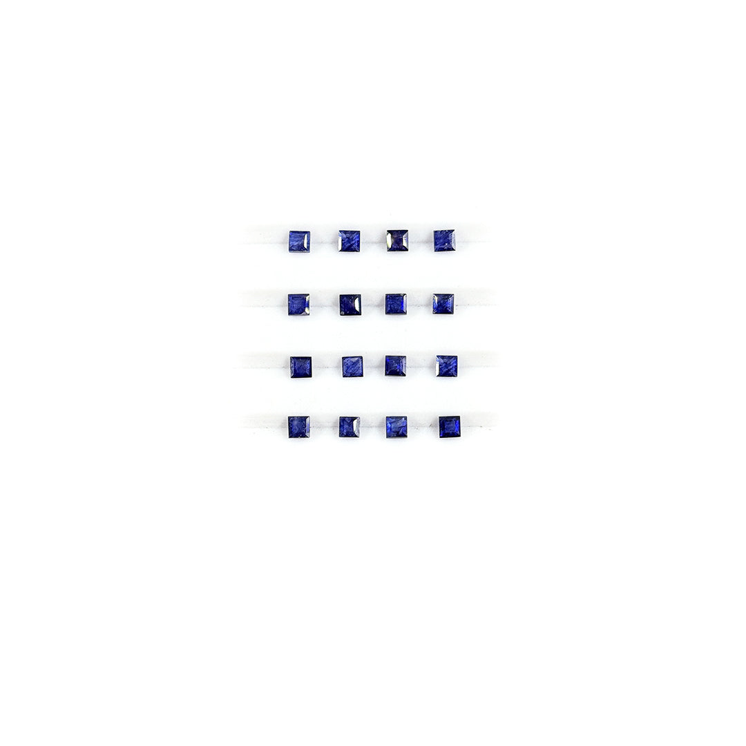 Natural  Bangkok Blue Sapphire Calibrated Squares 2.5mm