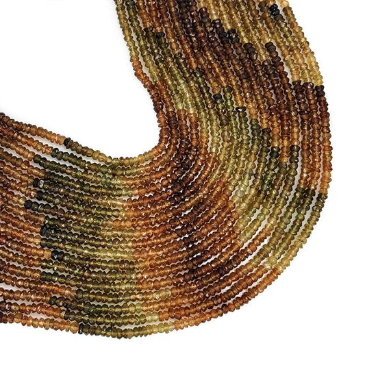 Natural Multi Petrolium Tourmaline Faceted Beads