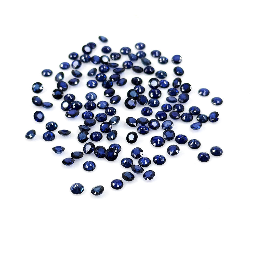 Natural Bangkok Blue Sapphire Calibrated Round | 3mm & 4mm