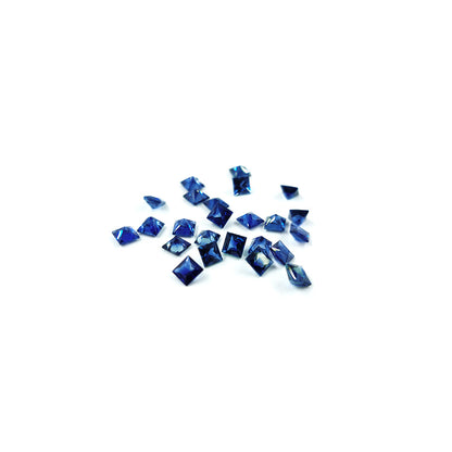 Natural Untreated Blue Sapphire Calibrated Square | 3mm & 3.5mm