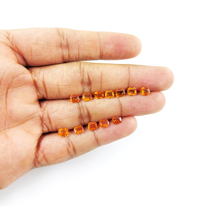 Natural Untreated Orange Sapphire Calibrated Octagons, 5x4mm