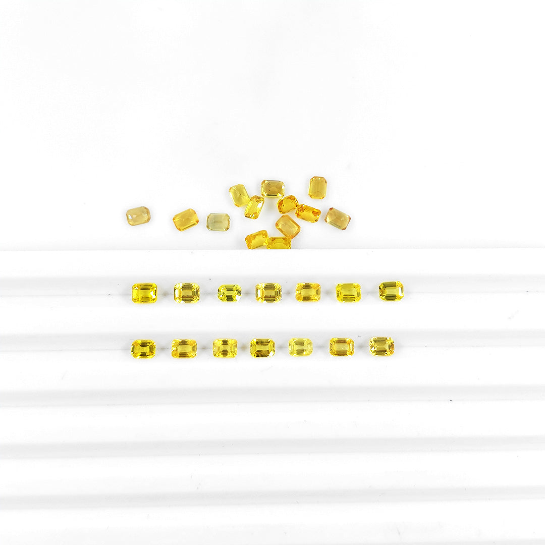 Natural Untreated Yellow Sapphire Calibrated Octagons 3x4mm