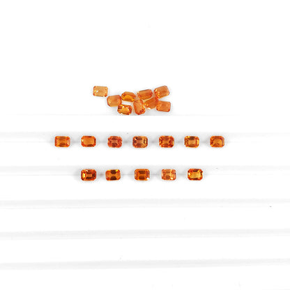 Natural Untreated Orange Sapphire Calibrated Octagons, 3x4mm