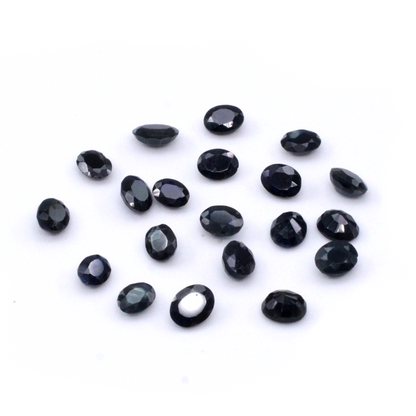 Natural Untreated Black Sapphire Calibrated Ovals | 5x6mm & 6x7mm