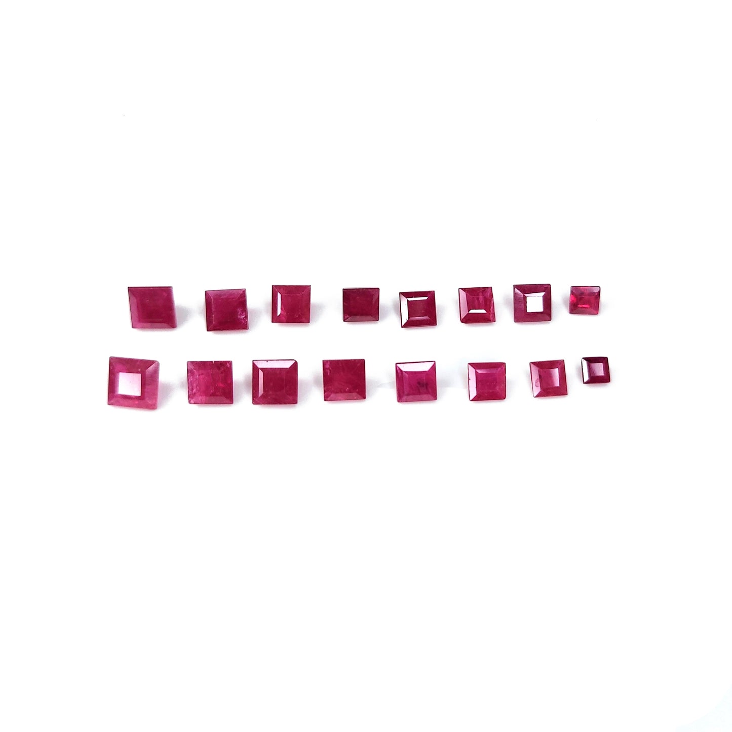 Natural Ruby Untreated Calibrated Square | 4mm & 5mm