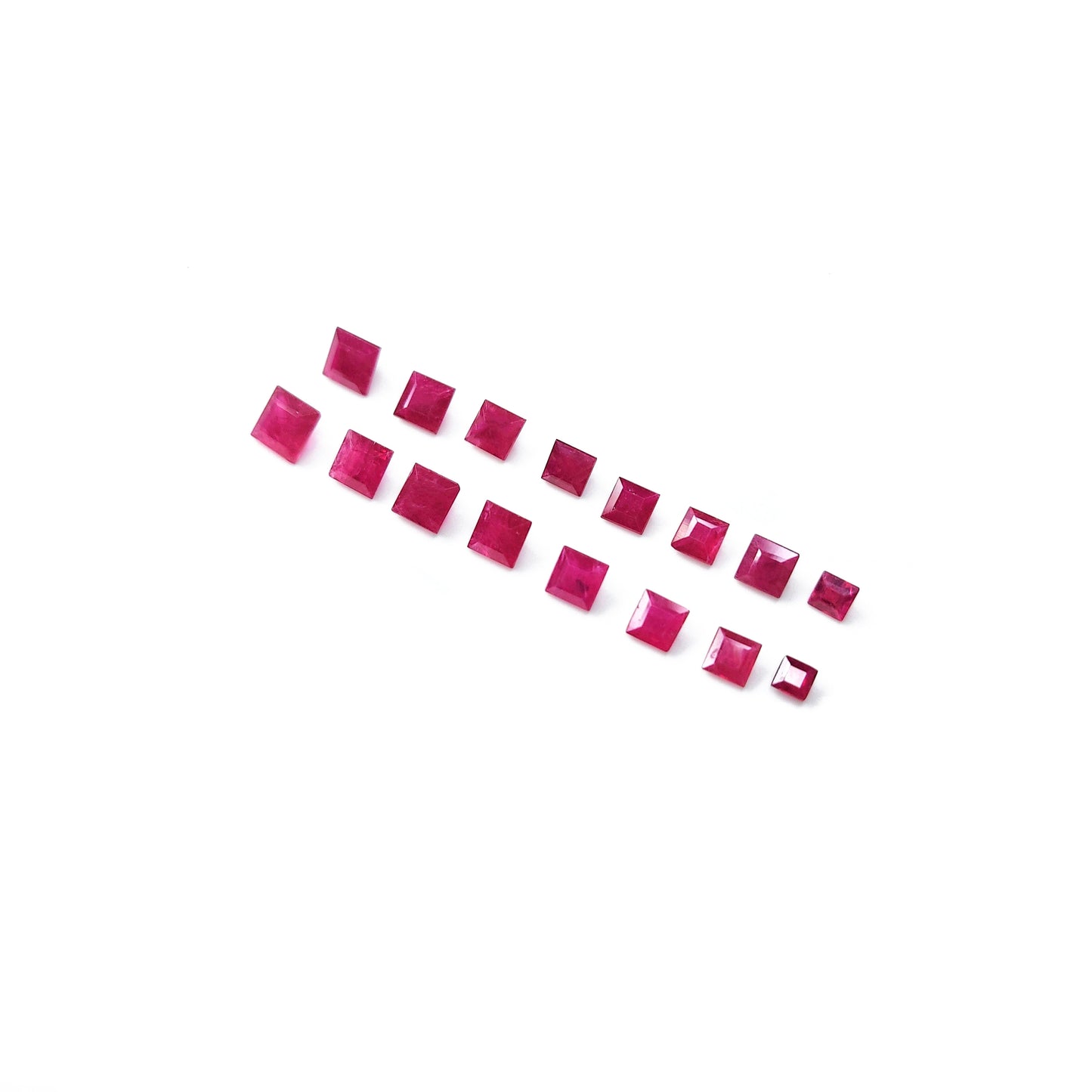 Natural Ruby Untreated Calibrated Square | 4mm & 5mm