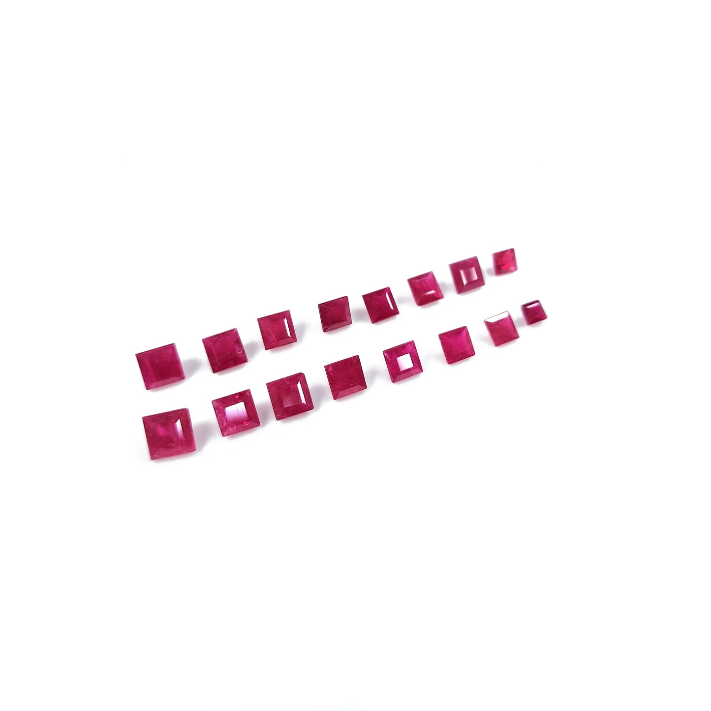 Natural Ruby Untreated Calibrated Square | 4mm & 5mm