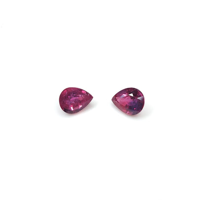 Natural Unheated Ruby Pears Pairing 2.71cts