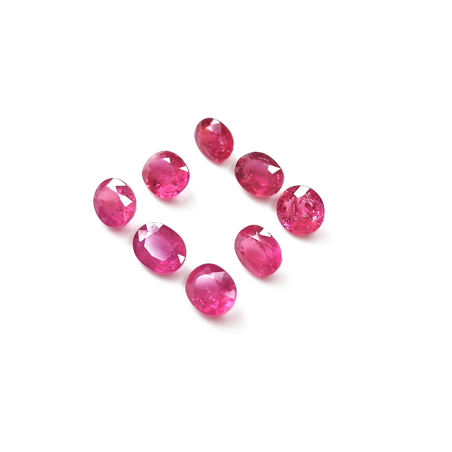 Natural Ruby Unheated Calibrated Ovals Layout