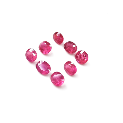 Natural Ruby Unheated Calibrated Ovals Layout