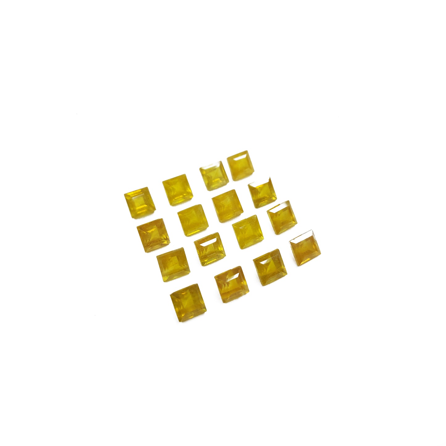 Natural Yellow Sapphire Calibrated Squares Fissure Filled