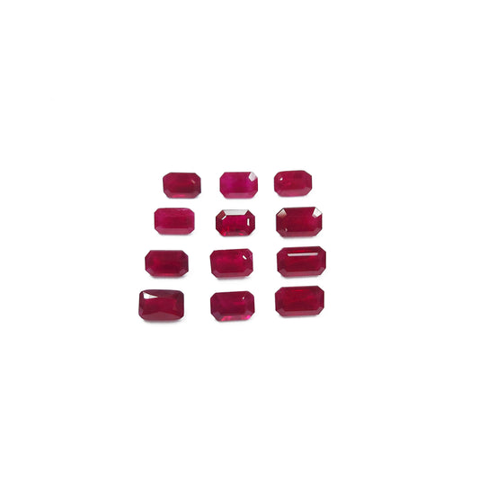 100% Natural Burma Ruby Heated Calibrated Octagon