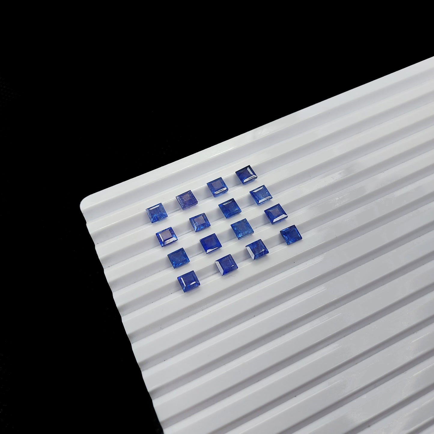 Natural Bangkok Blue Sapphire Calibrated Squares | 4.5mm & 5.5mm