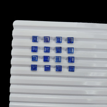 Natural Bangkok Blue Sapphire Calibrated Squares | 4.5mm & 5.5mm