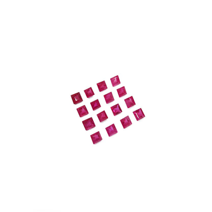 Natural Ruby Untreated Calibrated Squares | 2mm - 4mm