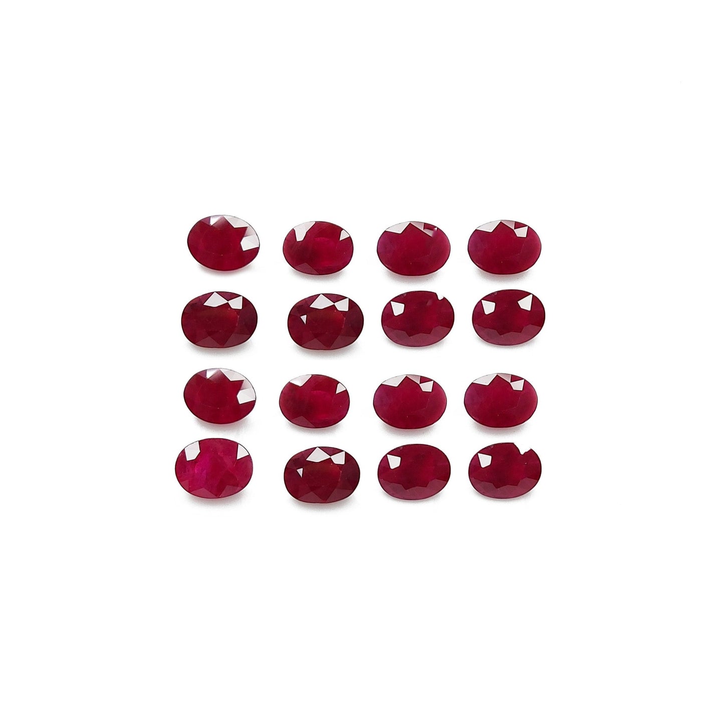 Natural Burma Untreated Ruby Heated Calibrated Ovals | 5x7mm - 7x9mm
