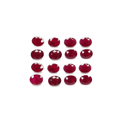 Natural Burma Untreated Ruby Heated Calibrated Ovals | 5x7mm - 7x9mm