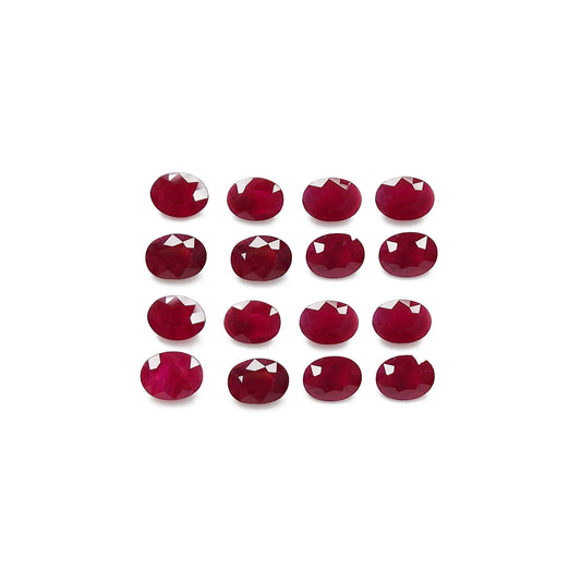 Natural Burma Untreated Ruby Heated Calibrated Ovals | 5x7mm - 7x9mm