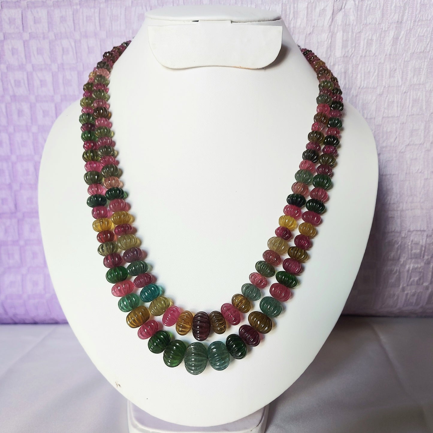 Natural Tourmaline Watermelon Necklace