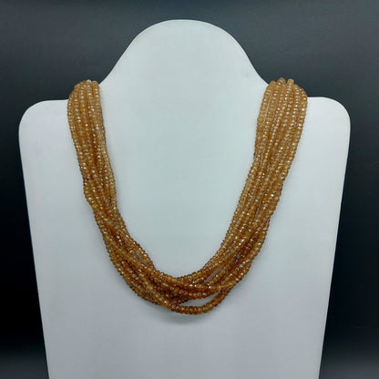 Natural Zircon Shading Faceted Beads Necklace