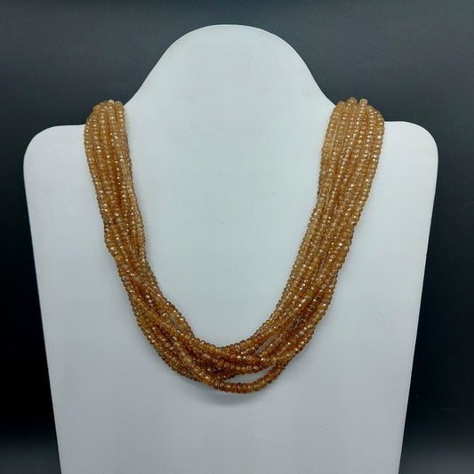 Natural Zircon Shading Faceted Beads Necklace