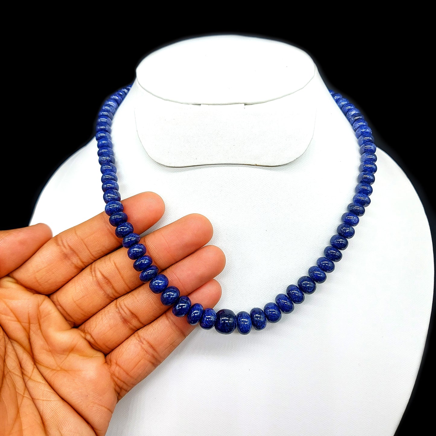 Natural Blue Sapphire Deyd Necklace | Gradual (6-11mm)